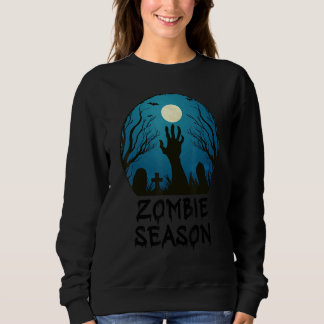 Zombie Season Moonlit Friedhof Beängstigende Kinde Sweatshirt
