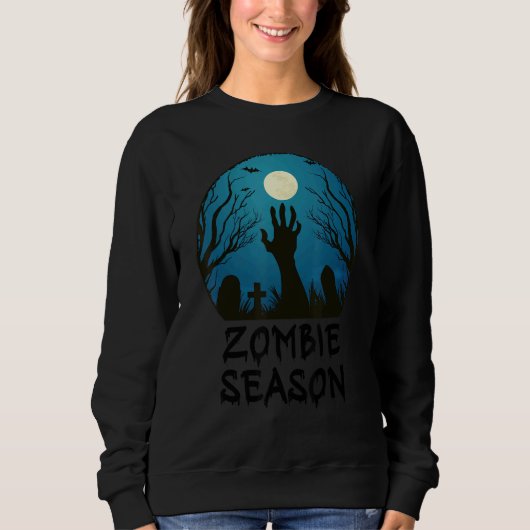 Zombie Season Moonlit Friedhof Beängstigende Kinde Sweatshirt (Vorderseite)
