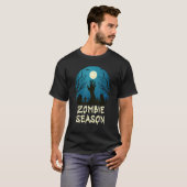 Zombie Season Moonlit Friedhof Beängstigende Kinde T-Shirt (Vorne ganz)