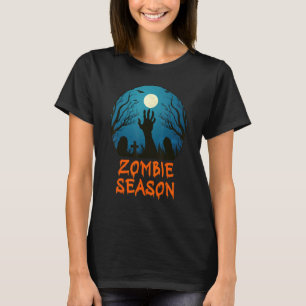 Zombie Season Moonlit Friedhof Beängstigende Kinde T-Shirt