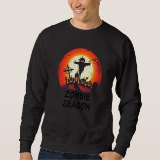 Zombie Season Moonlit Scary Graveyard  Kids Boys A Sweatshirt