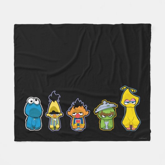 Zombie Sesame Street Characters Fleecedecke (Vorderseite (Horizontal))