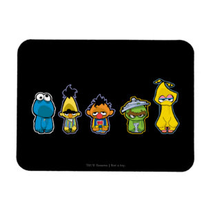 Zombie Sesame Street Characters Magnet