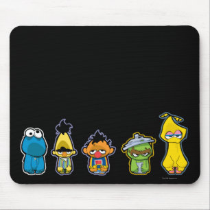 Zombie Sesame Street Characters Mousepad