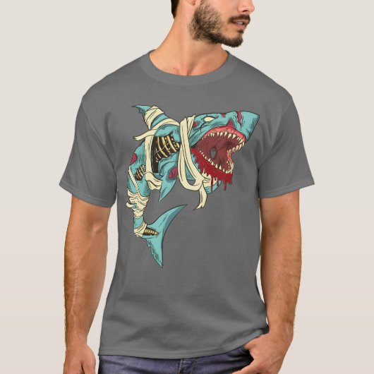Zombie Shark halloween Freunde T-Shirt (Vorderseite)