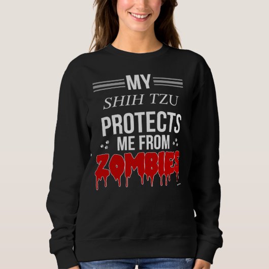 Zombie Shih Tzu für Shih Tzu Eigentümer Sweatshirt (Vorderseite)