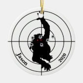 Zombie Shooting Target Gun Shooter Weihnachten Keramik Ornament (Vorne)