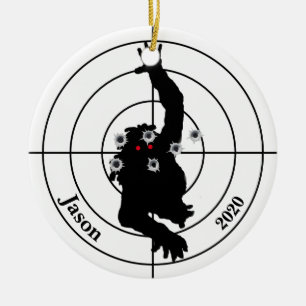 Zombie Shooting Target Gun Shooter Weihnachten Keramik Ornament