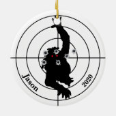 Zombie Shooting Target Gun Shooter Weihnachten Keramik Ornament (Hinten)
