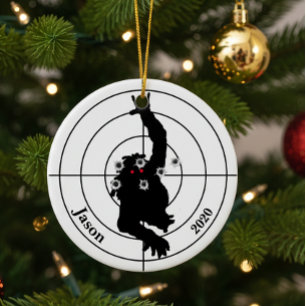 Zombie Shooting Target Gun Shooter Weihnachten Keramik Ornament