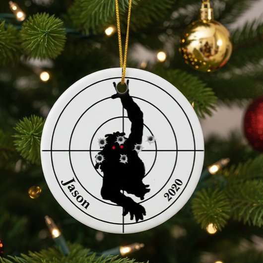 Zombie Shooting Target Gun Shooter Weihnachten Keramik Ornament