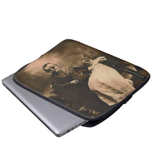 Zombie Siblings Laptopschutzhülle (Vorne Knopf)