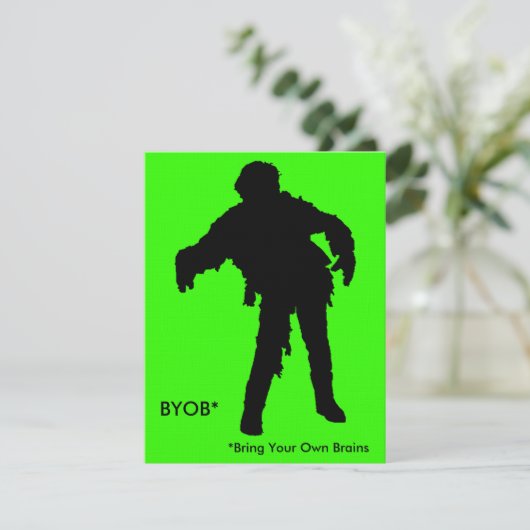 Zombie-Silhouette Einladung (Stehend Vorderseite)