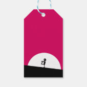 Zombie-Silhouette mit Vollmond Geschenkanhänger (Rückseite)