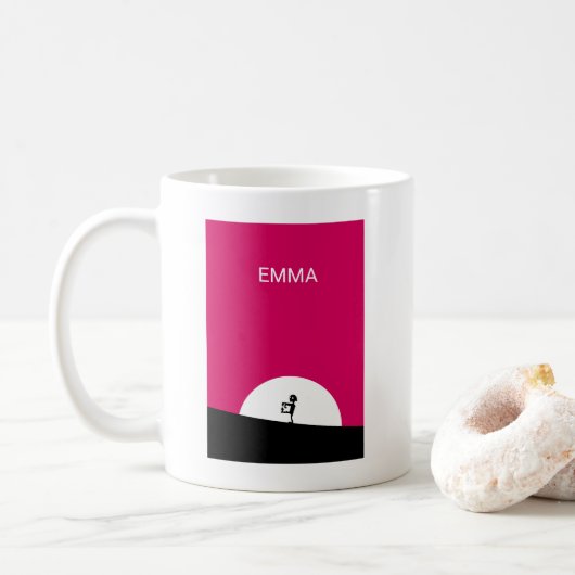 Zombie Silhouette mit Vollmond Personalisiert Kaffeetasse (Mit Donut)