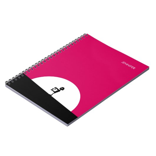 Zombie Silhouette mit Vollmond Personalisiert Notizblock (Linke Seite)