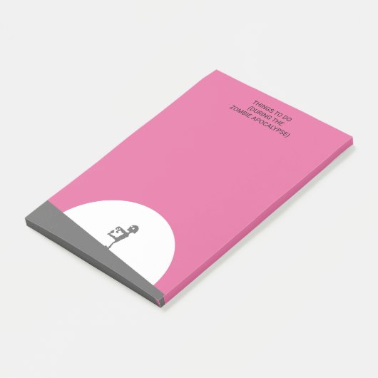 Zombie Silhouette mit Vollmond Personalisiert Post-it Klebezettel (angewinkelt)