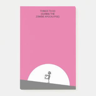 Zombie Silhouette mit Vollmond Personalisiert Post-it Klebezettel