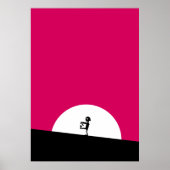 Zombie-Silhouette mit Vollmond Poster (Vorne)