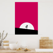 Zombie-Silhouette mit Vollmond Poster (Küche)