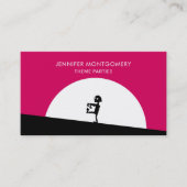 Zombie-Silhouette mit Vollmond Visitenkarte (Vorderseite)