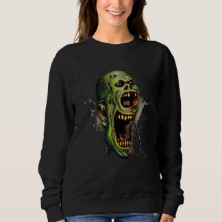 Zombie singendes Mikrofon Metal Rock Musik Horror Sweatshirt