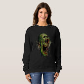 Zombie Singing Microphone Metal Rock Music Horror Sweatshirt (Vorne ganz)
