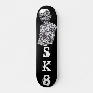 Zombie SK8 Schwarz-Weiß-Kunst Skateboard