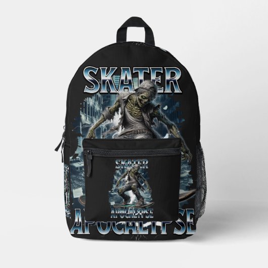 ZOMBIE-SKATER-APOKALYPSE BEDRUCKTER RUCKSACK (Vorderseite)