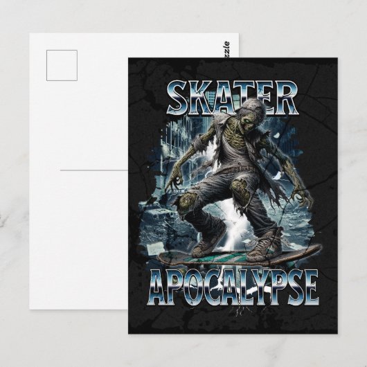 ZOMBIE-SKATER-APOKALYPSE POSTKARTE (Vorne/Hinten)