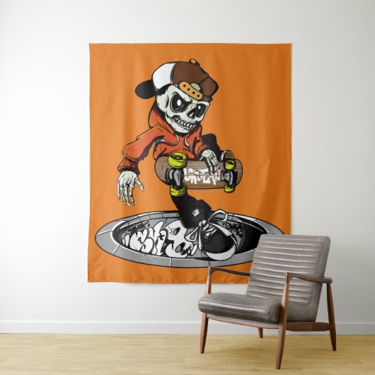 Zombie-Skater-Farbtapeten Wandteppich (Beispiel)