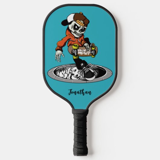 Zombie Skater individuelle Name & Farbe Pickleball Schläger (Vorderseite)