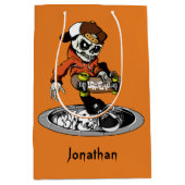Zombie-Skater-Name- u. -farbgeschenktaschen Mittlere Geschenktüte (Vorderseite)