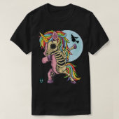 Zombie Skeleton Dabbing Unicorn Halloween T-Shirt (Design vorne)