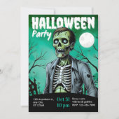 Zombie Skeleton Halloween Party Invite Adults Einladung (Vorderseite)