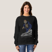 Zombie-Skelett-Halloween-DJ Sweatshirt (Vorne ganz)
