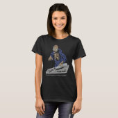 Zombie-Skelett-Halloween-DJ T-Shirt (Vorne ganz)