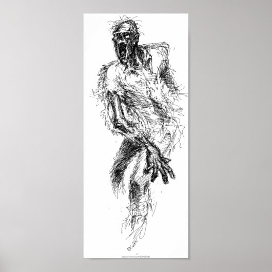 Zombie Sketch Poster Print (Vorne)