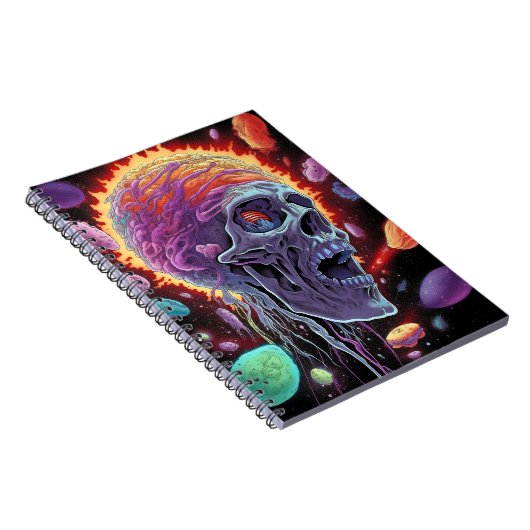 Zombie Skull Creature Sci-fi-Horror Art Notizblock (Rechte Seite)