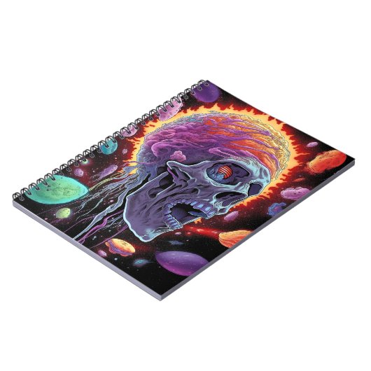 Zombie Skull Creature Sci-fi-Horror Art Notizblock (Linke Seite)