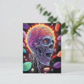 Zombie Skull Creature Sci-fi-Horror Art Postkarte (Stehend Vorderseite)