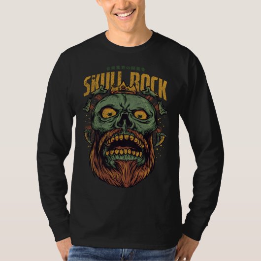 Zombie Skull Graphic Skeleton Party Halloween T-Shirt (Vorderseite)