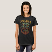 Zombie Skull Graphic Skeleton Party Halloween T-Shirt (Vorne ganz)