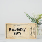 Zombie Skull Halloween-Party Ticket Einladung (Stehend Vorderseite)