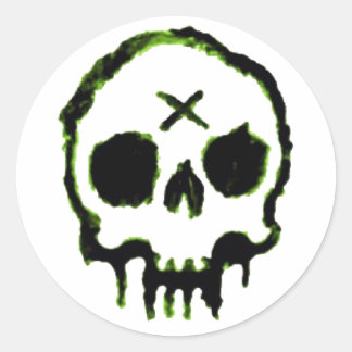 Zombie Skull Runder Aufkleber
