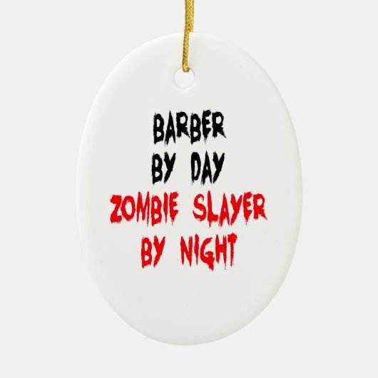 Zombie Slayer Barber Keramikornament (Vorne)