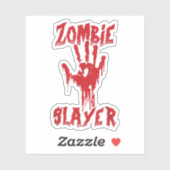 Zombie Slayer Bloody Hand Jagd Zombies Hallowee Aufkleber (Blatt)