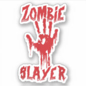 Zombie Slayer Bloody Hand Jagd Zombies Hallowee Aufkleber (Vorderseite)