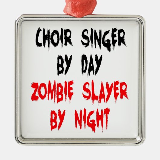 Zombie Slayer Choir Singer Silbernes Ornament (Vorne)