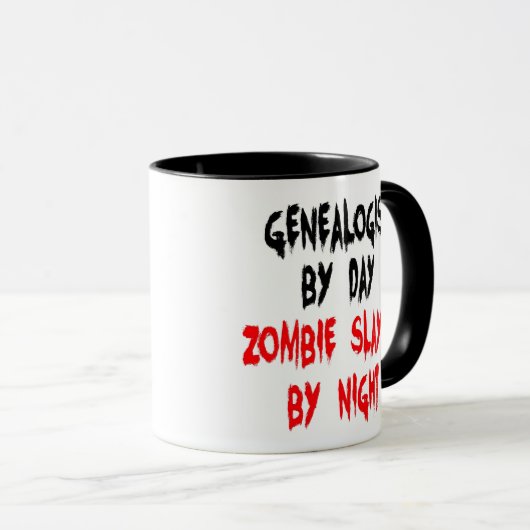 Zombie Slayer Genealogist Tasse (VorderseiteRechts)